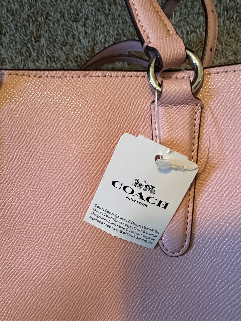 Coach Light Pink Pebbled Leather Satchel - Picture 6 of 6